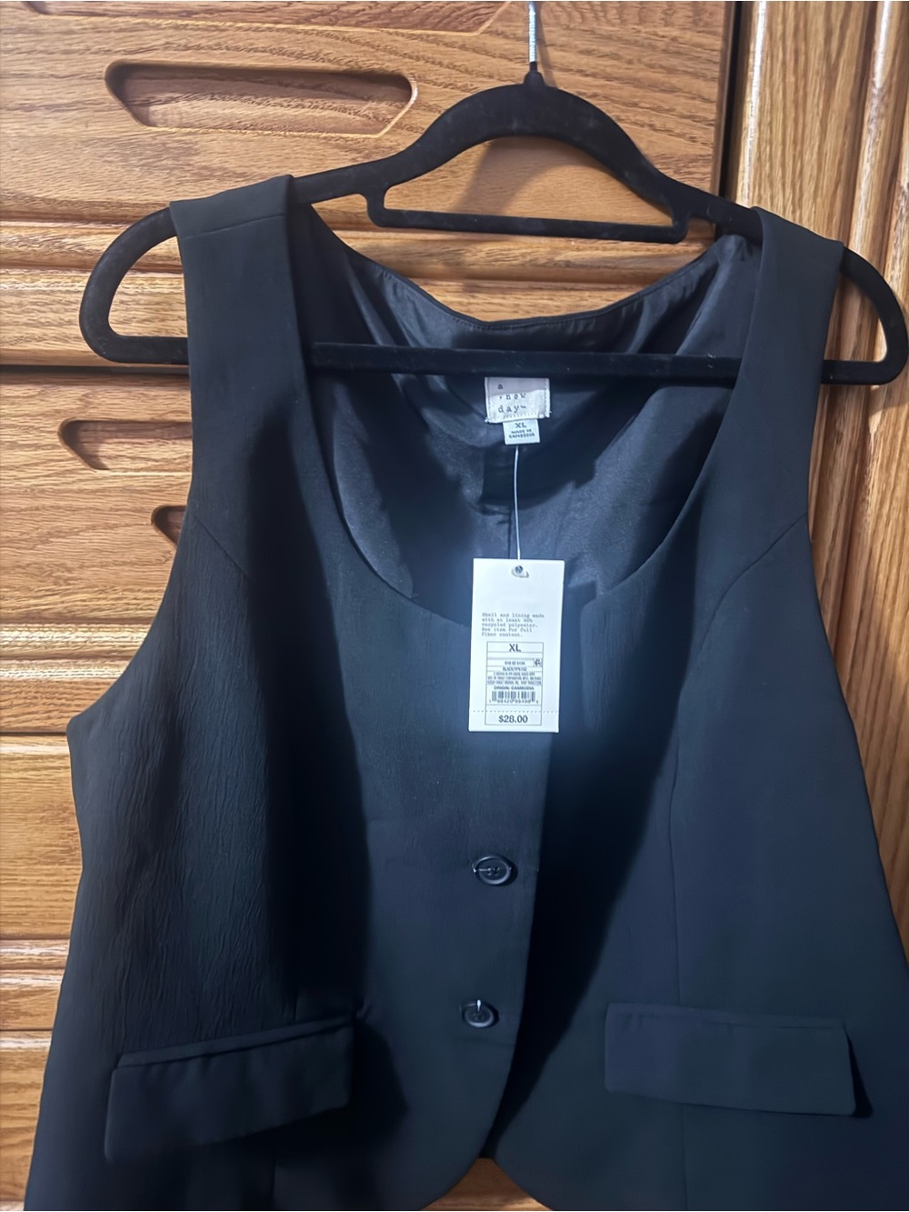 a new day Black Sleeveless Tailored Vest